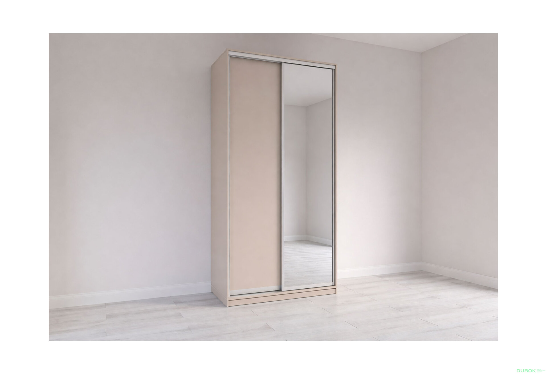 Fotografia 1 - Skriňa s posuvnými dverami 2200x1200x600 1DTD 1 Zrkadlo Kašmír, profil strieborný