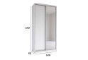 Fotografia 3 - Skriňa s posuvnými dverami 2400x1200x600 1DTD 1 Zrkadlo Nymphea Alba, profil strieborný