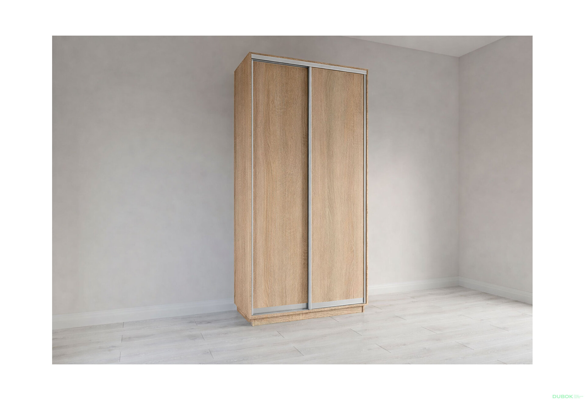 Fotografia 1 - Skriňa s posuvnými dverami 2200x1000x450 2DTD Dub Sonoma, profil strieborný