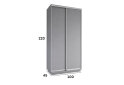 Fotografia 3 - Skriňa s posuvnými dverami 2200x1000x450 2DTD sivá myška, profil strieborný