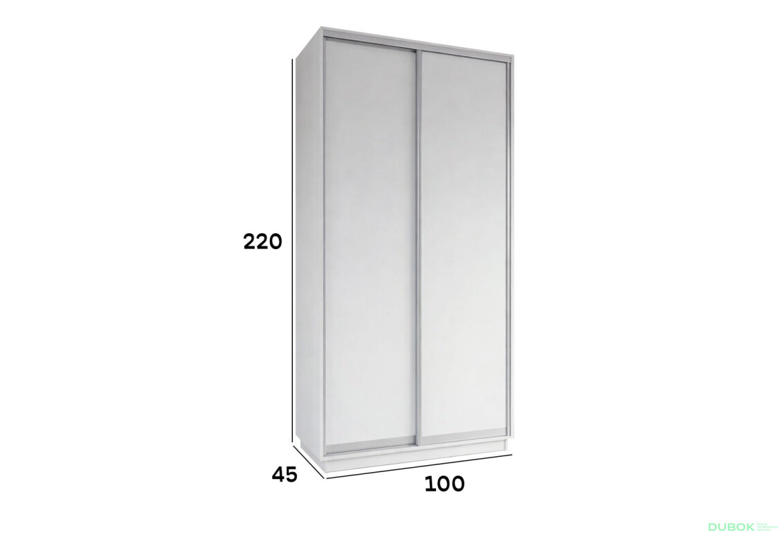 Fotografia 3 - Skriňa s posuvnými dverami 2200x1000x450 2DTD nymphaea alba, profil strieborný