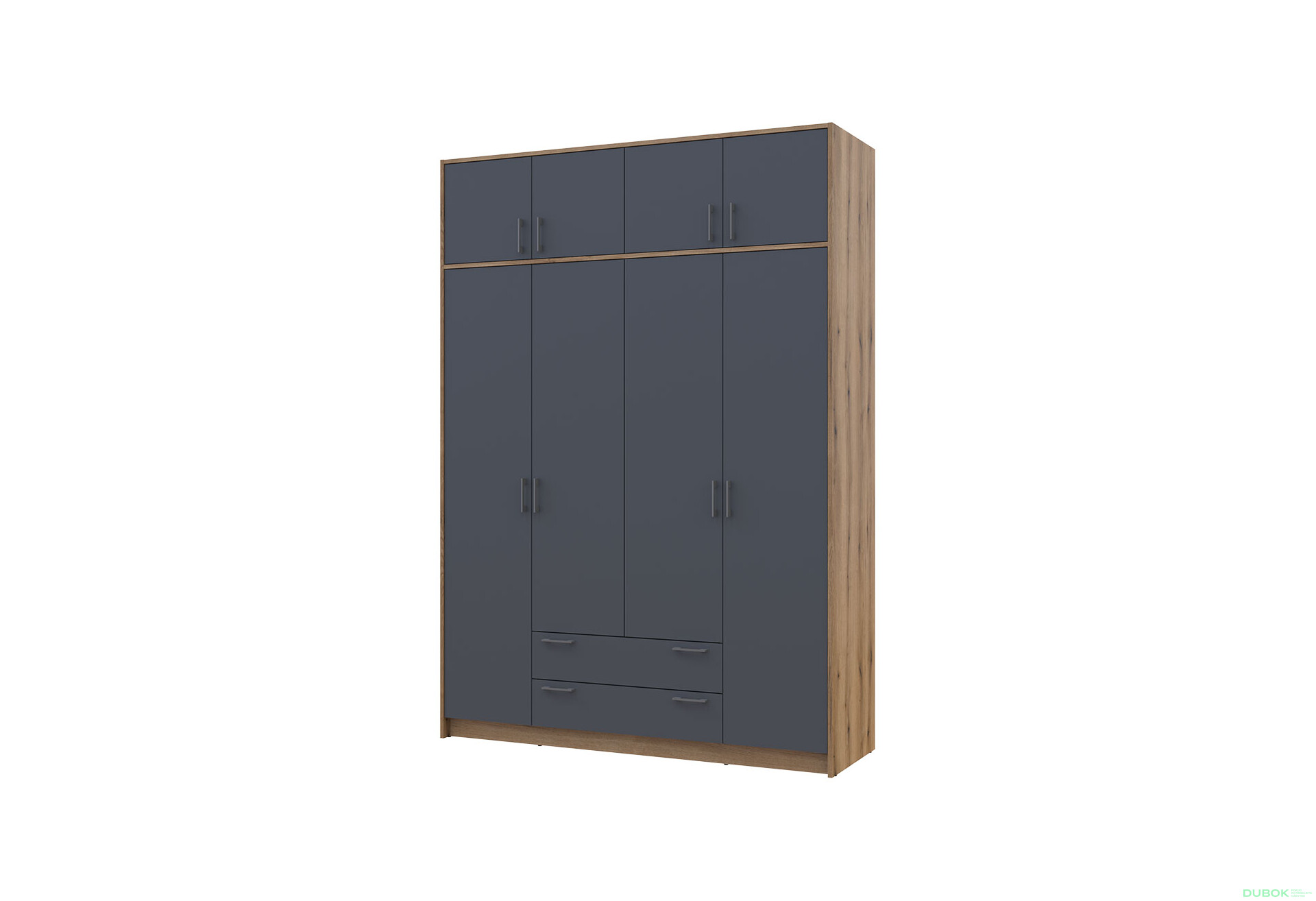 Skriňa Rondi 4 z drevotriesky s horným úložným priestorom artisan dub / grafit 160x52x236 cm - Fotografia 1 Fotografia 1 - Skriňa Rondi 4 z drevotriesky s horným úložným priestorom artisan dub / grafit 160x52x236 cm