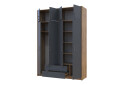 Skriňa Rondi 4 z drevotriesky s horným úložným priestorom artisan dub / grafit 160x52x236 cm - Fotografia 5 Fotografia 5 - Skriňa Rondi 4 z drevotriesky s horným úložným priestorom artisan dub / grafit 160x52x236 cm