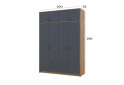 Fotografia 6 - Skriňa Rondi 4 z drevotriesky s horným úložným priestorom artisan dub / grafit 160x52x236 cm