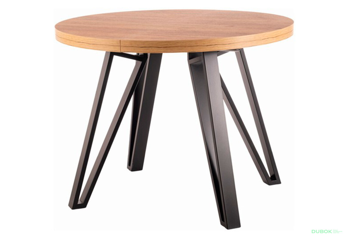 Stôl Galaxy 100(168)x100 MDF dub artisan / kov čierny matný