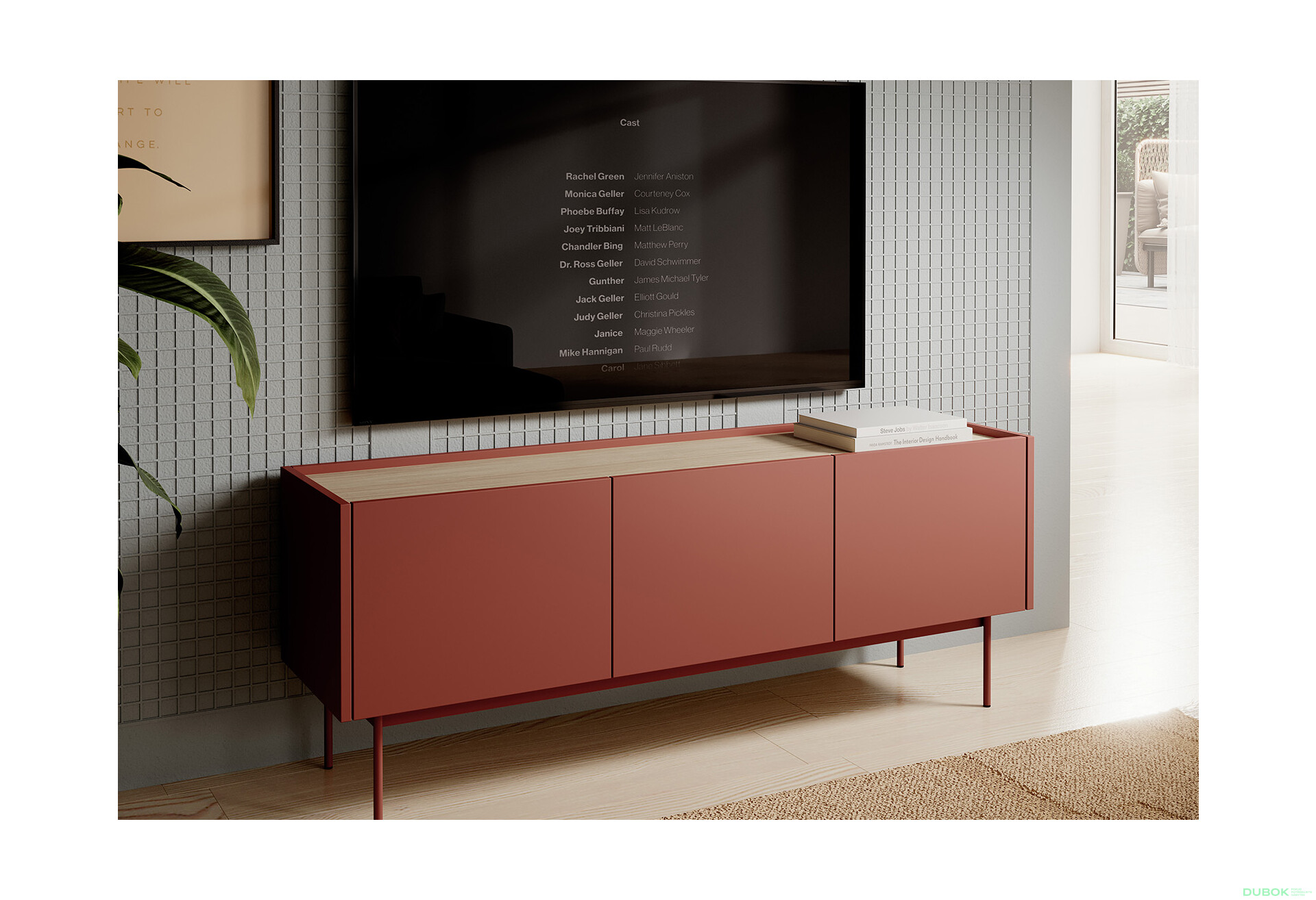 Fotografia 5 - TV stolík RTV-144 keramický červený Color