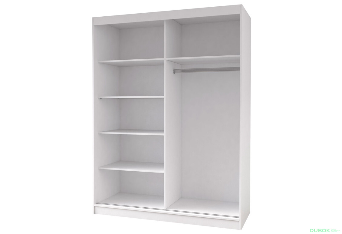 Fotografia 3 - Skriňa Bono 05 so zrkadlom + montinové lišty / aplikácia biela