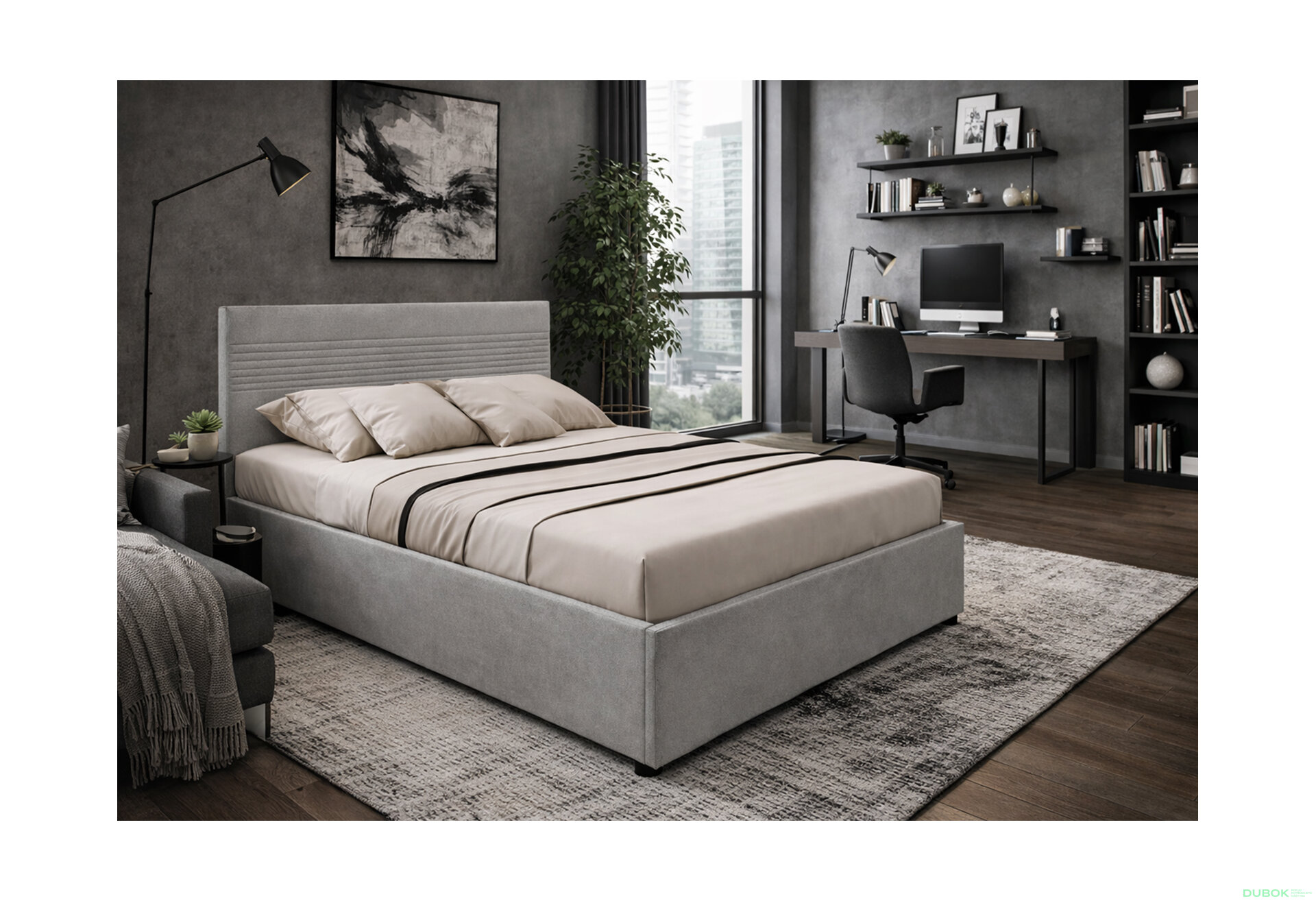 Fotografia 10 - Posteľ Fro Line 140x200 Mono 246, sivá