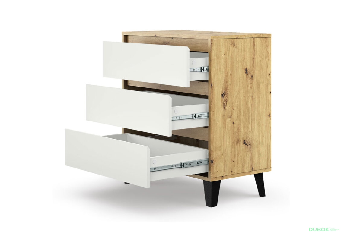 Fotografia 4 - Komoda Borg 3s/70 dub artisan / biela