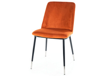 Stolička Jill Velvet škorica Bluvel 4215, kov čierna / chrome