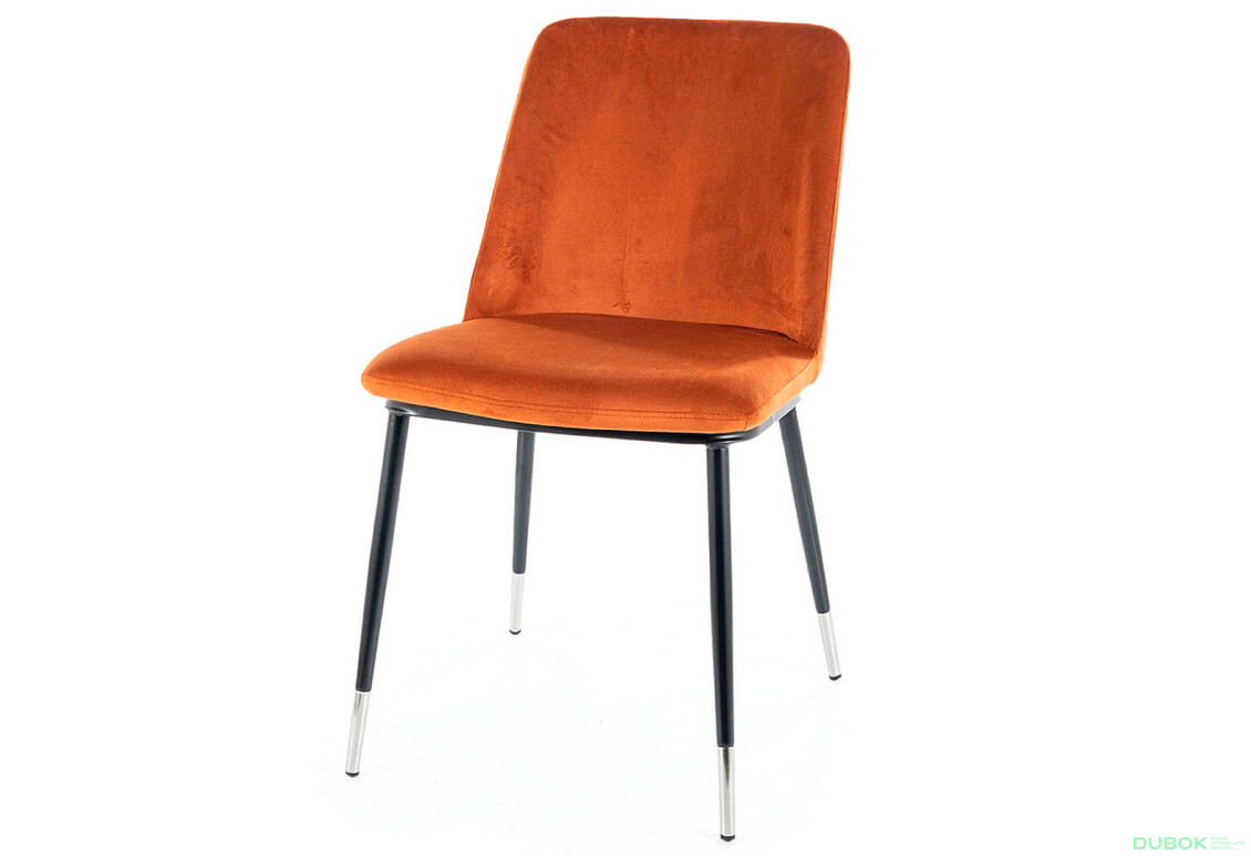 Stolička Jill Velvet škorica Bluvel 4215, kov čierna / chrome