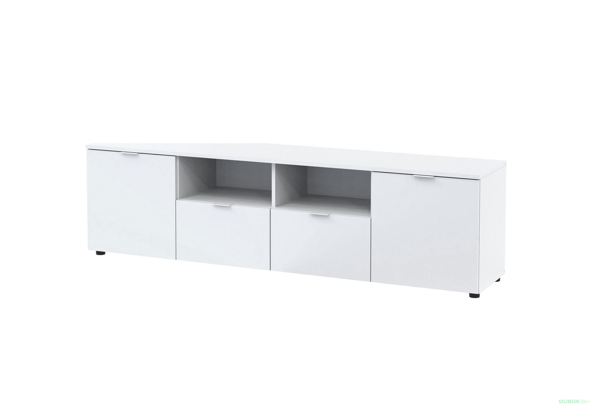 Fotografia 1 - TV stolík s dvierkami a zásuvkami Ron 4 180 cm Biely