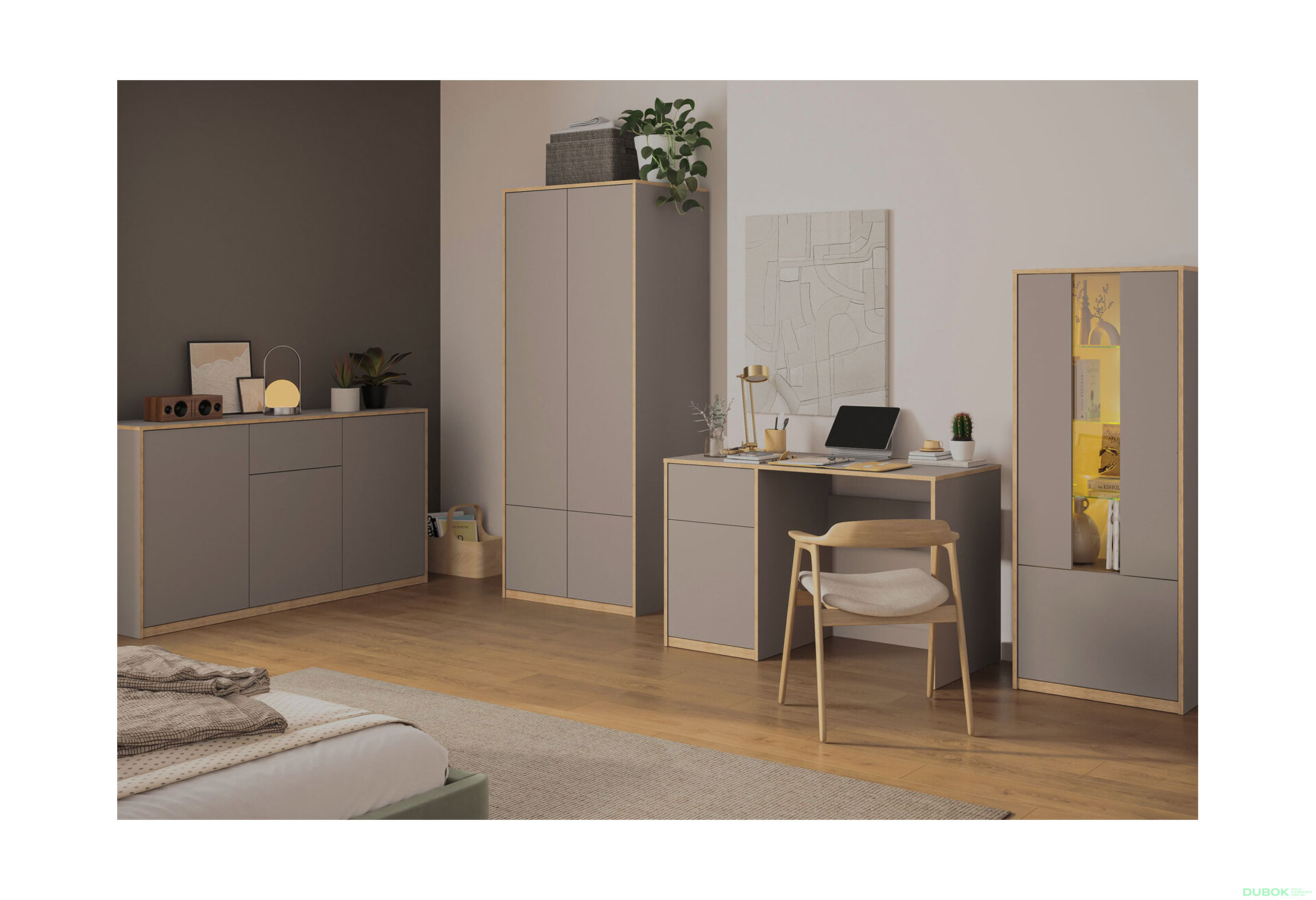 Fotografia 4 - Vitrína nízka 1d1w sivý kubanit Complex