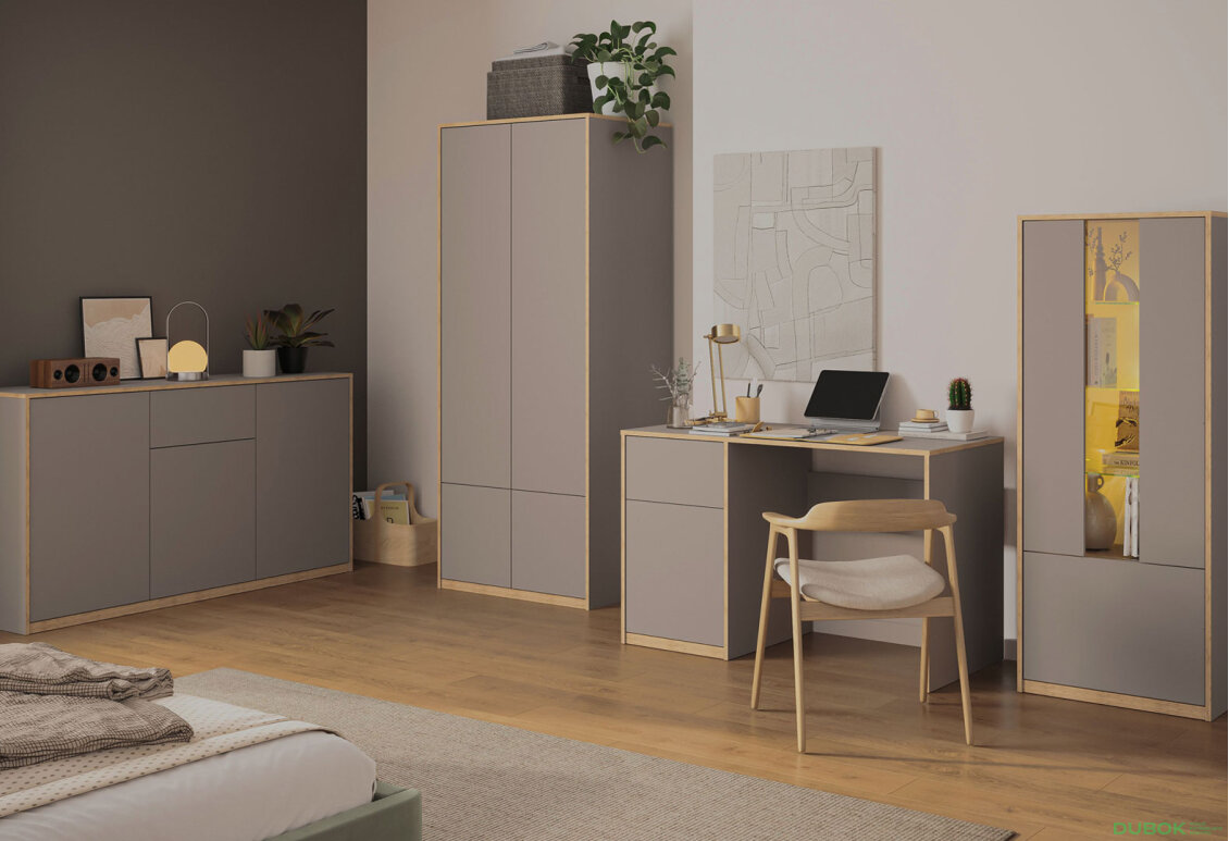 Fotografia 4 - Vitrína nízka 1d1w sivý kubanit Complex