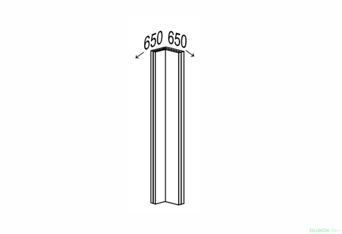 Spodný roh H 90°/820 klamanie Leo
