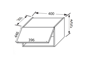Vrchný 40V/450 1dverový plynový zdvihák Fotografia Vrchný 40V/450 1dverový plynový zdvihák