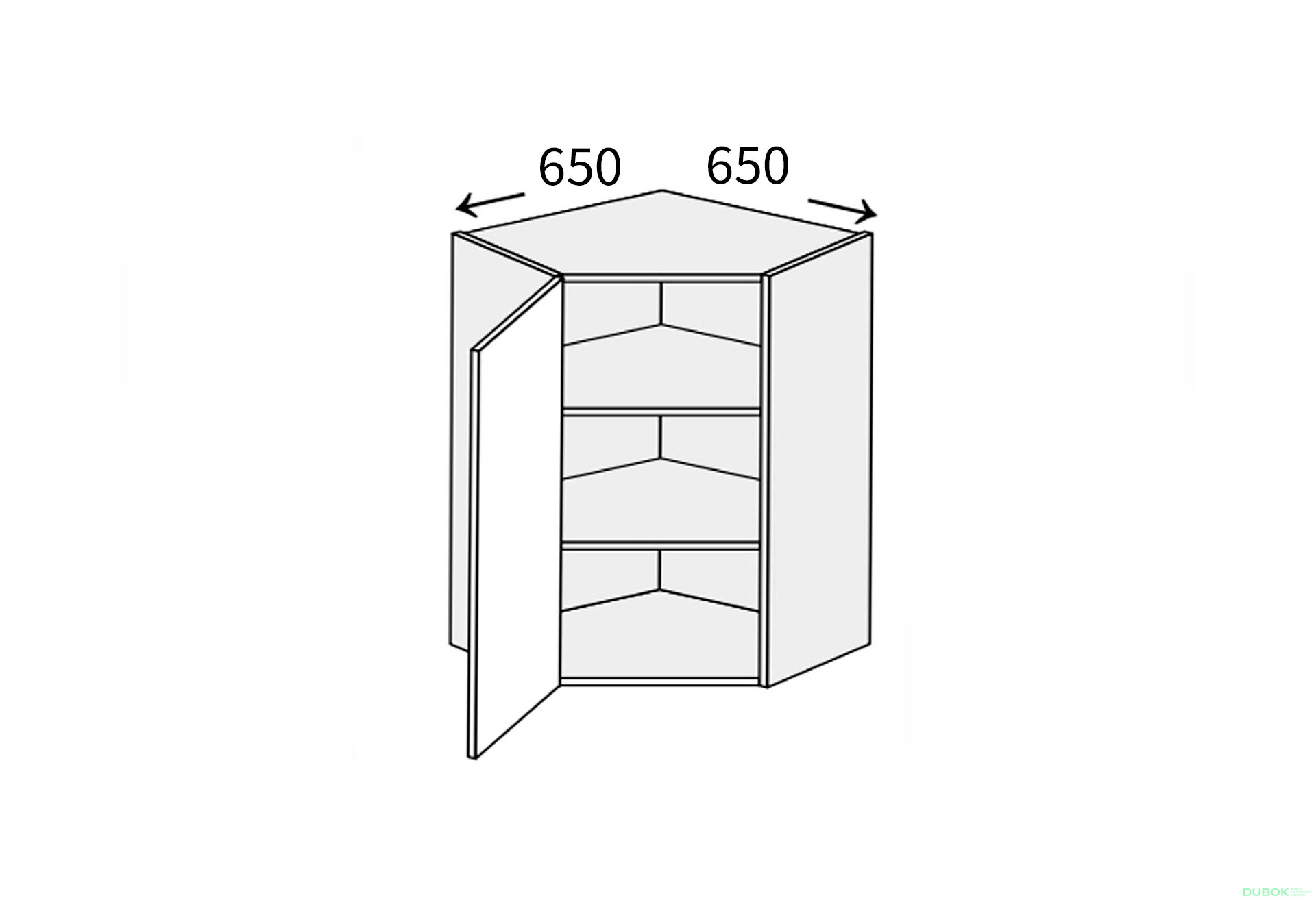 Fotografia 1 - Vrchný roh V 45°/720 (650x650) 1 dvere ľavé Millenium