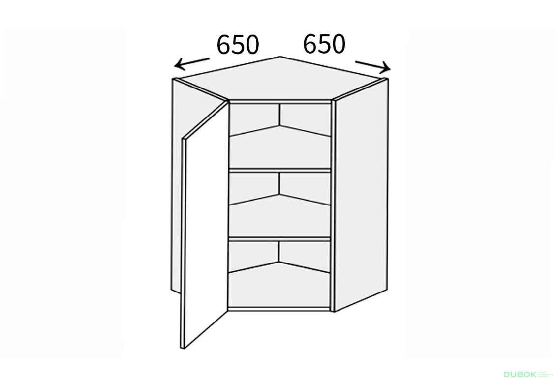 Vrchný roh V 45°/720 (650x650) 1 dvere ľavé Millenium - Fotografia 1 Fotografia 1 - Vrchný roh V 45°/720 (650x650) 1 dvere ľavé Millenium
