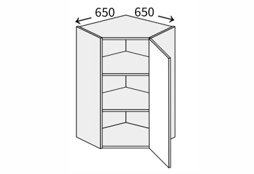 Vrchný roh 45°/900 (650x650) 1 dvere pravé