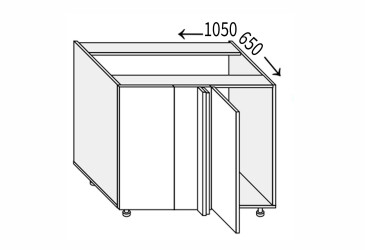 Spodný roh H 90°/820 1 dvere pravé