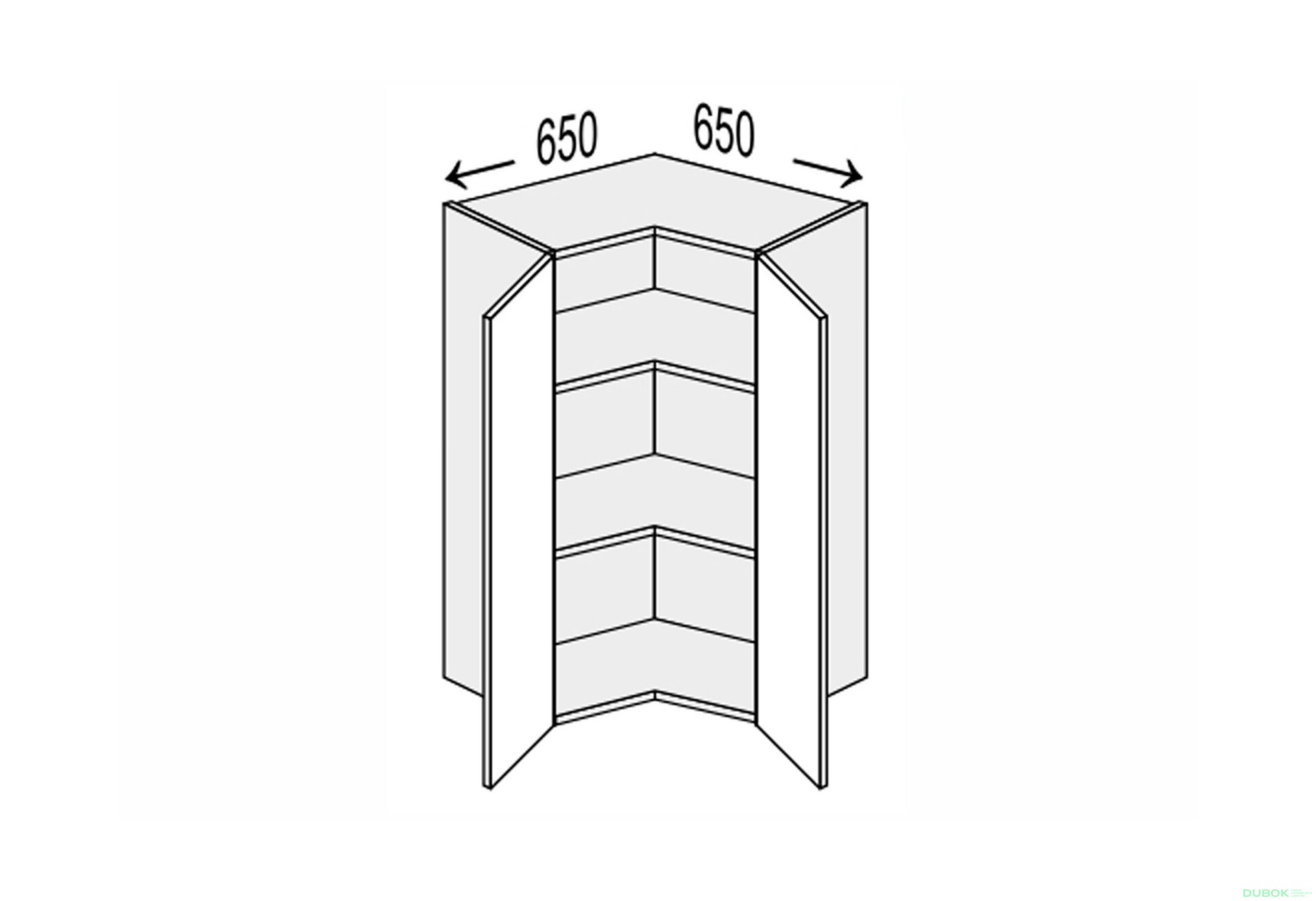 Fotografia 1 - Vrchný roh 90°/900 2dvere Pre Blum Millenium Premium