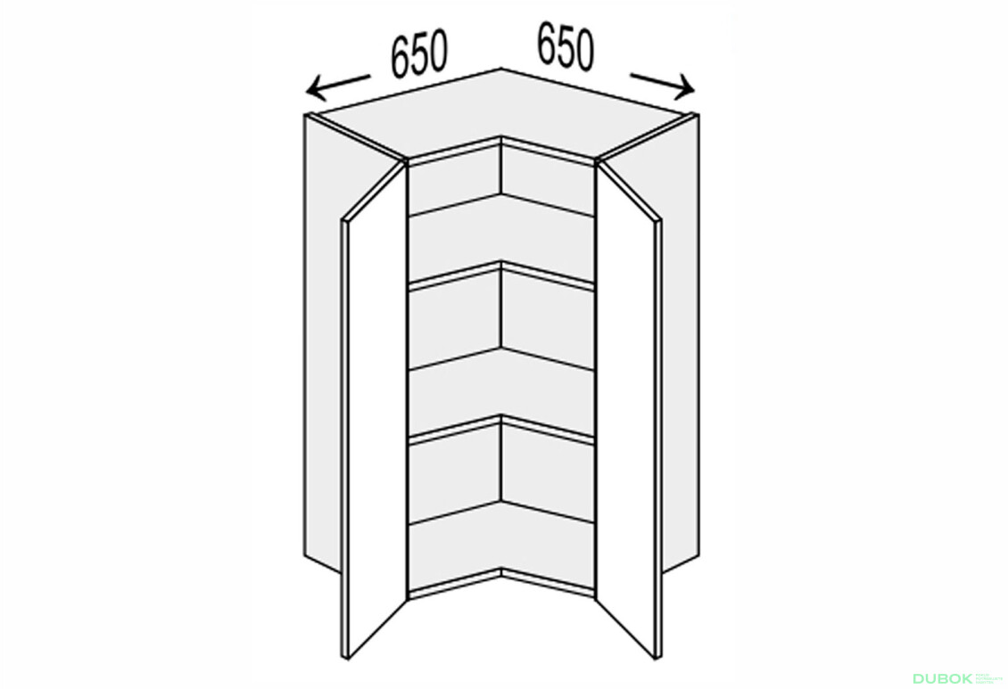 Vrchný roh 90°/900 2dvere Pre Blum Millenium Premium