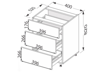 Fotografia Dno 40N3ŠX/820 Pro Hettich