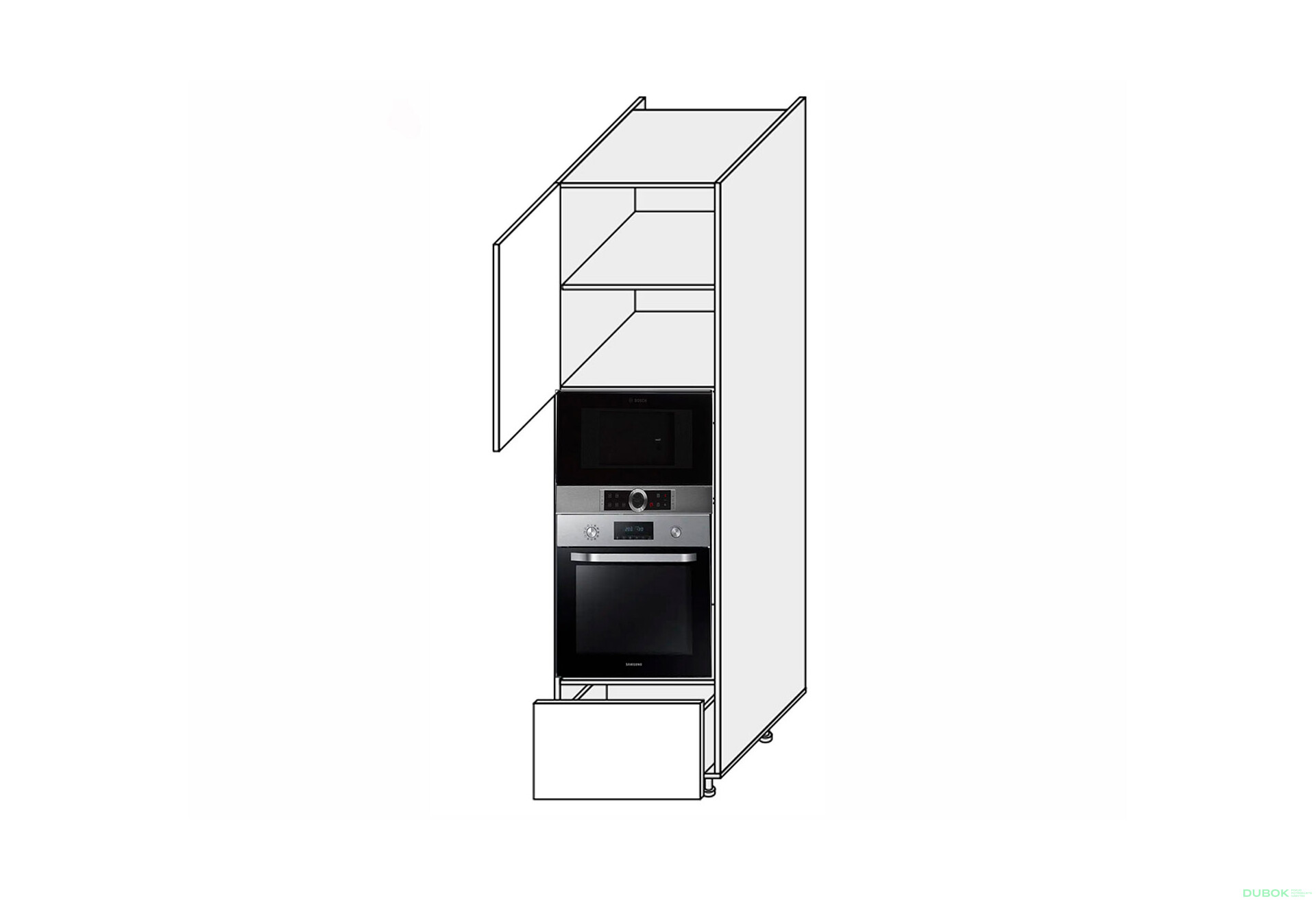 Fotografia 1 - Peníze 60PDM1SHX/2140 rúra + mikrovlnná rúra teleskop Pro Blum+Hettich ľavý Millenium Premium