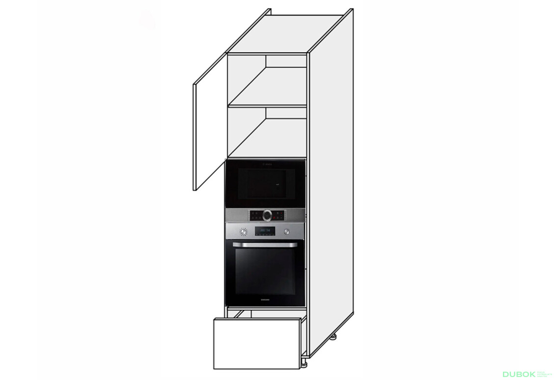 Peníze 60PDM1SHX/2140 rúra + mikrovlnná rúra teleskop Pro Blum+Hettich ľavý Millenium Premium