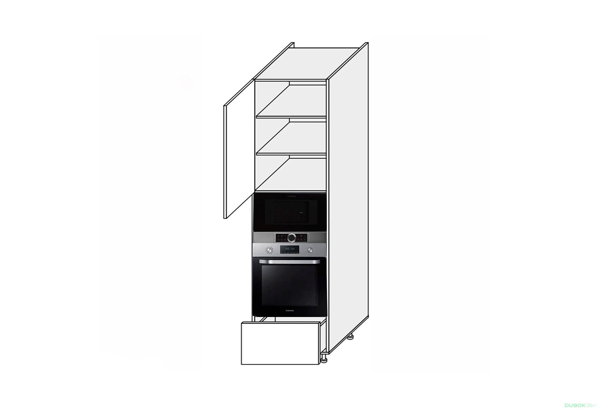 Fotografia 1 - Peníz 60PDM1SHX/2320 rúra + mikrovlnná rúra teleskop Pro Blum+Hettich ľavý Millenium Premium