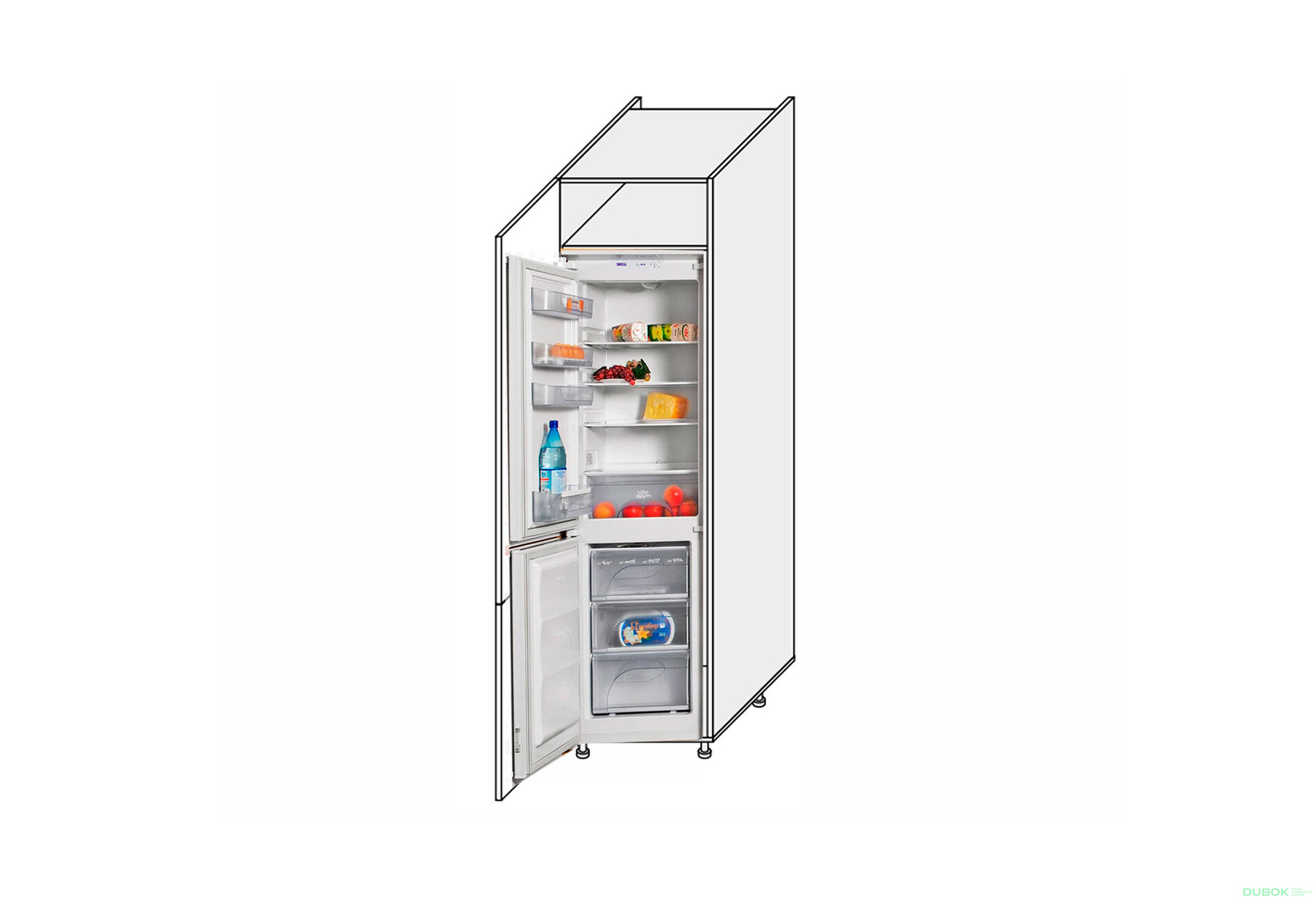 Fotografia 1 - Priečka 60PХ/2140 chladnička Pro Blum ľavá Millenium Premium
