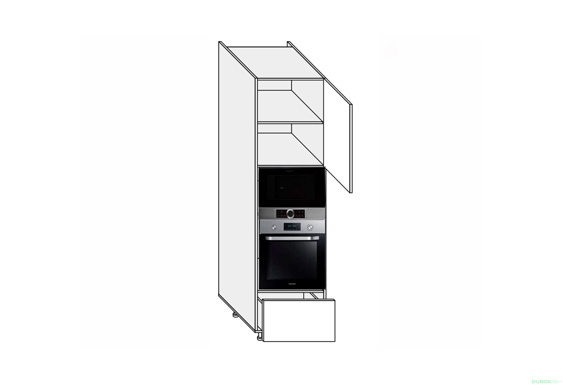 Fotografia 1 - Predsieň 60PDM1SHX/2140 rúra + mikrovlnná rúra teleskop Pro Blum+Hettich pravý Millenium Premium