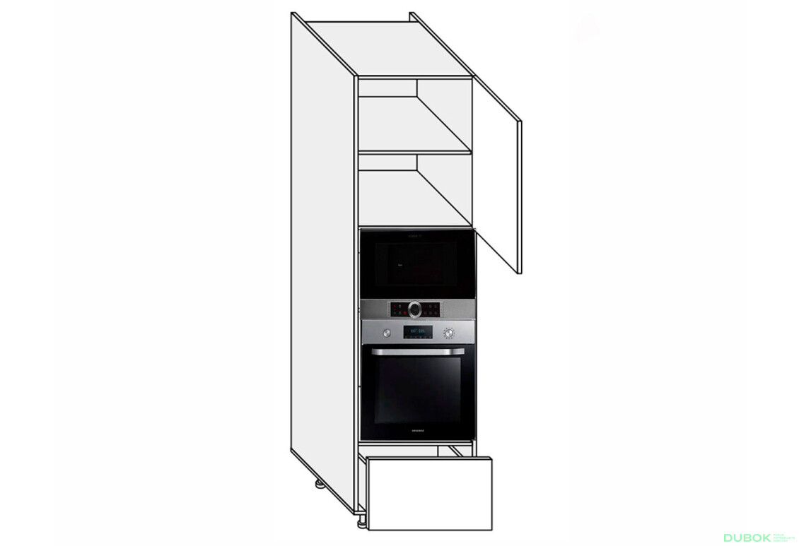 Predsieň 60PDM1SHX/2140 rúra + mikrovlnná rúra teleskop Pro Blum+Hettich pravý Millenium Premium