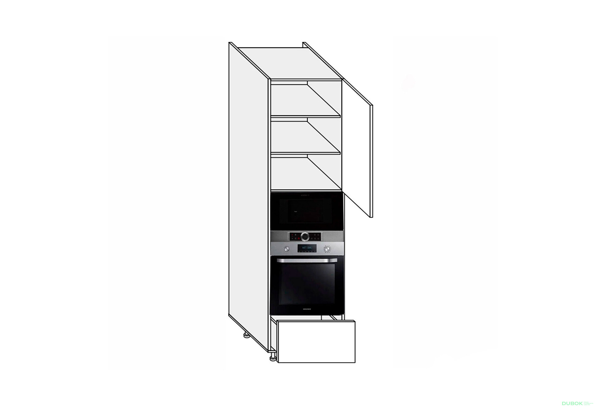 Fotografia 1 - Prebal 60PDM1SHX/2320 rúra + mikrovlnná rúra teleskop Pro Blum+Hettich pravý Millenium Premium