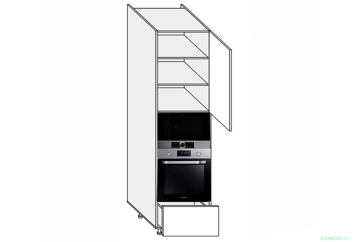 Prebal 60PDM1SHX/2320 rúra + mikrovlnná rúra teleskop Pro Blum+Hettich pravý Millenium Premium