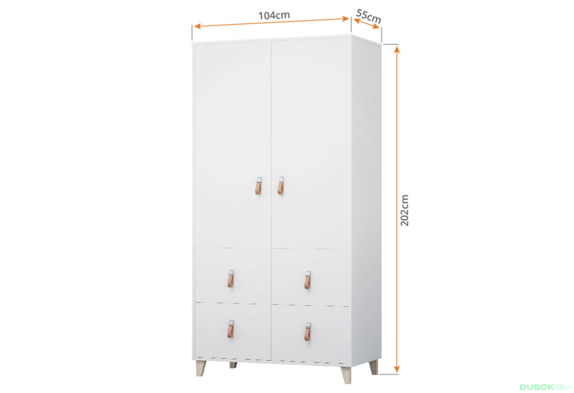 Fotografia 3 - Skriňa 4S2D Figo biela Idczak meble