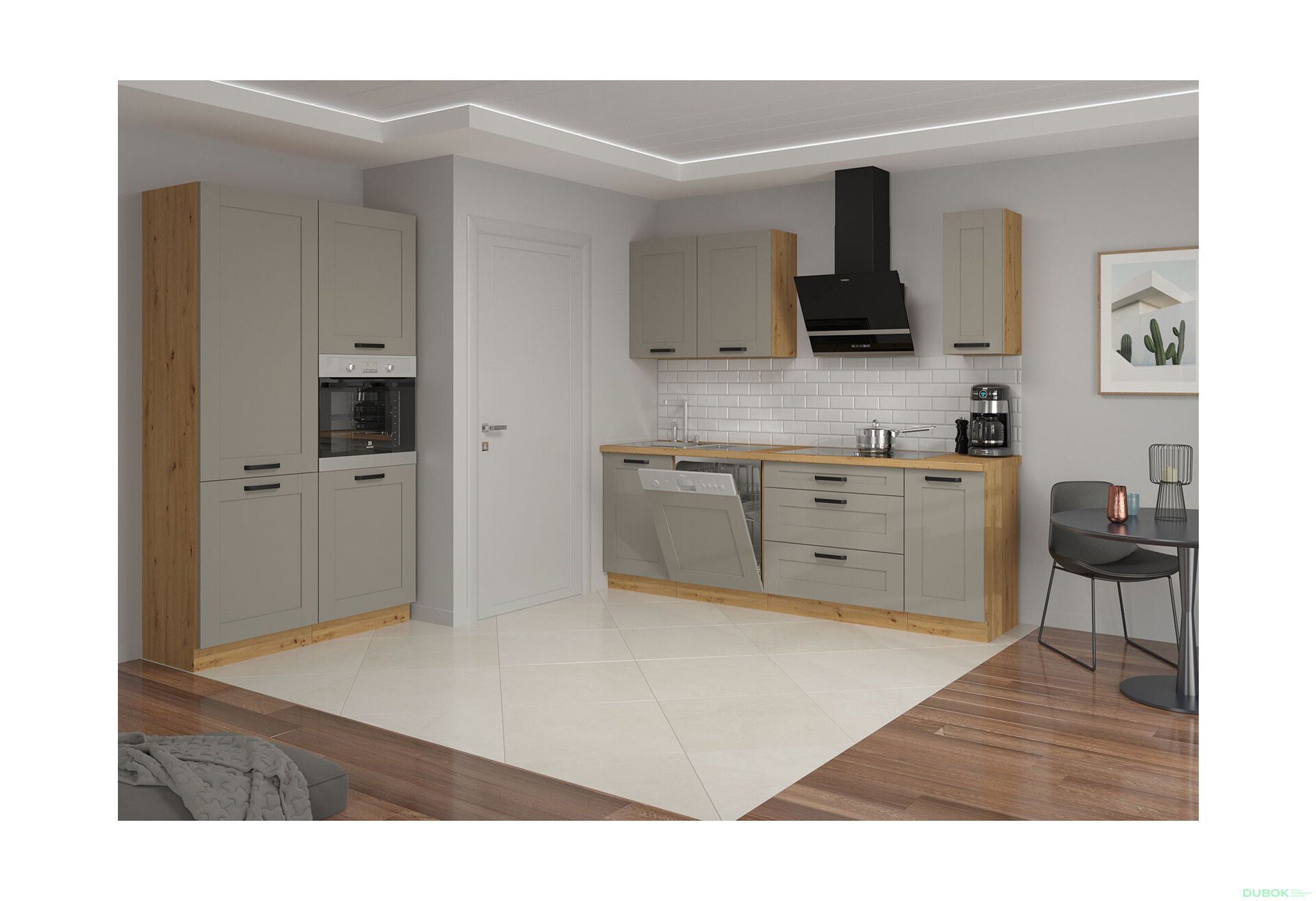 Fotografia 1 - Kuchynská zostava 1.2+2.4 m Luna artisan / clay grey