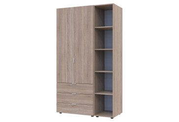 Skriňa dvojdverová s regálom Gelar 115.7 cm Dub sonoma
