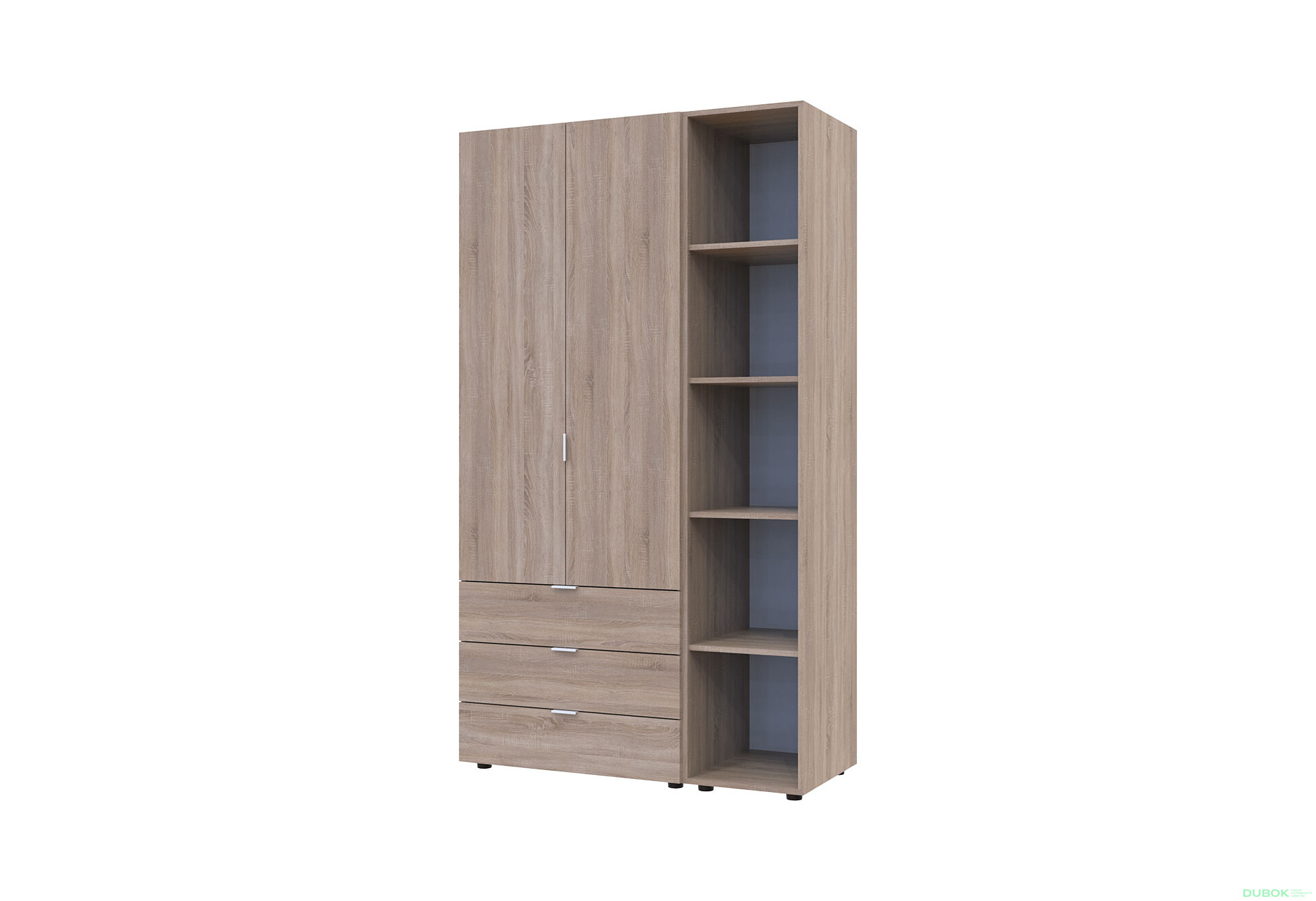 Skriňa dvojdverová s regálom Gelar 115.7 cm Dub sonoma - Fotografia 1 Fotografia 1 - Skriňa dvojdverová s regálom Gelar 115.7 cm Dub sonoma