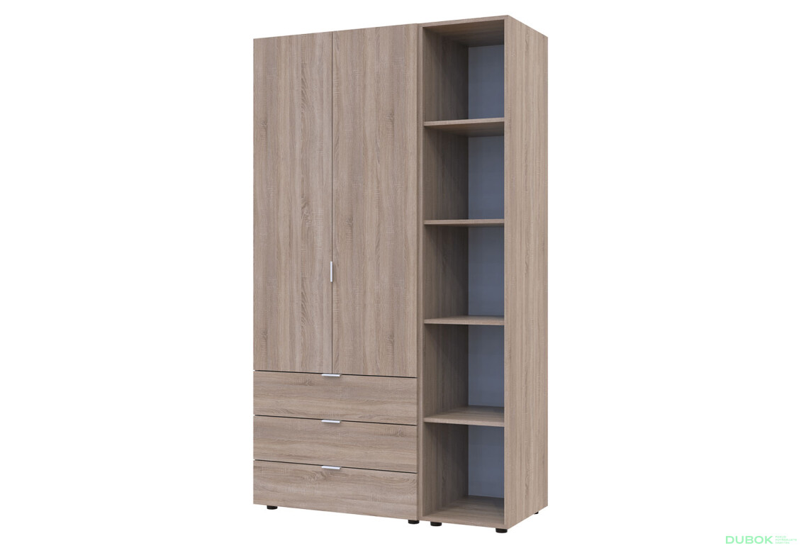 Skriňa dvojdverová s regálom Gelar 115.7 cm Dub sonoma
