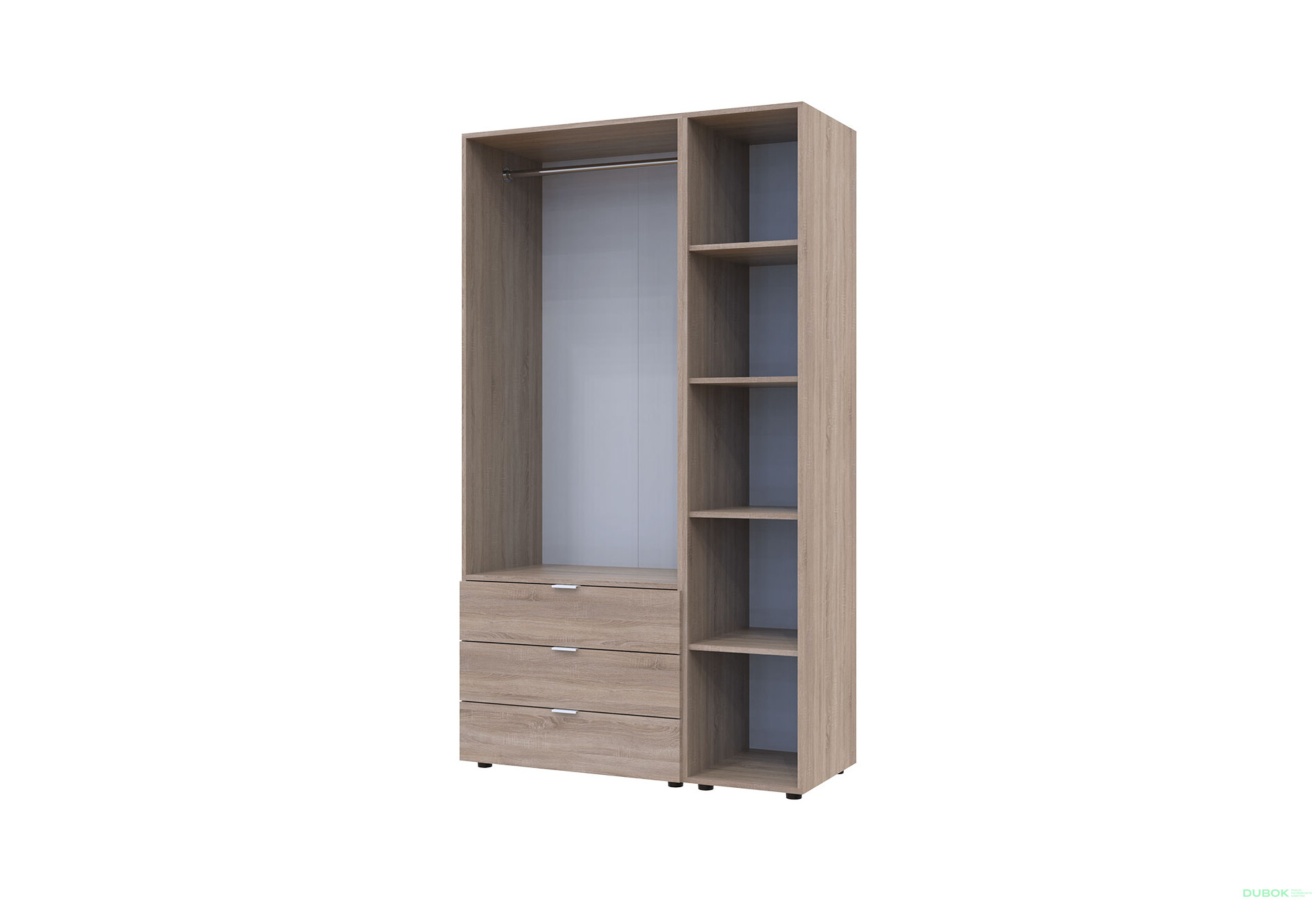Skriňa dvojdverová s regálom Gelar 115.7 cm Dub sonoma - Fotografia 4 Fotografia 4 - Skriňa dvojdverová s regálom Gelar 115.7 cm Dub sonoma