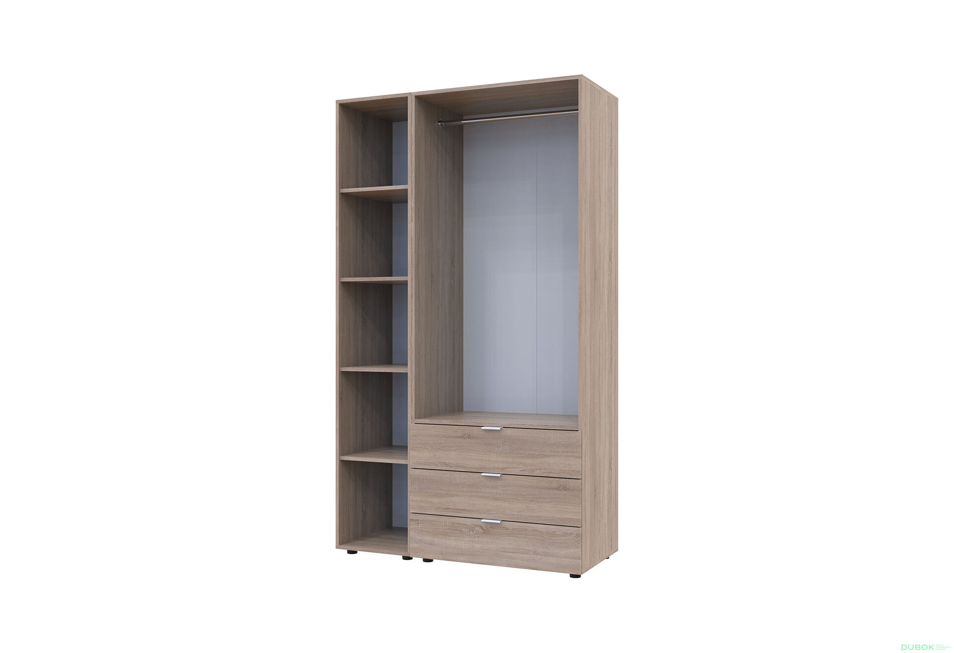 Skriňa dvojdverová s regálom Gelar 115.7 cm Dub sonoma - Fotografia 3 Fotografia 3 - Skriňa dvojdverová s regálom Gelar 115.7 cm Dub sonoma