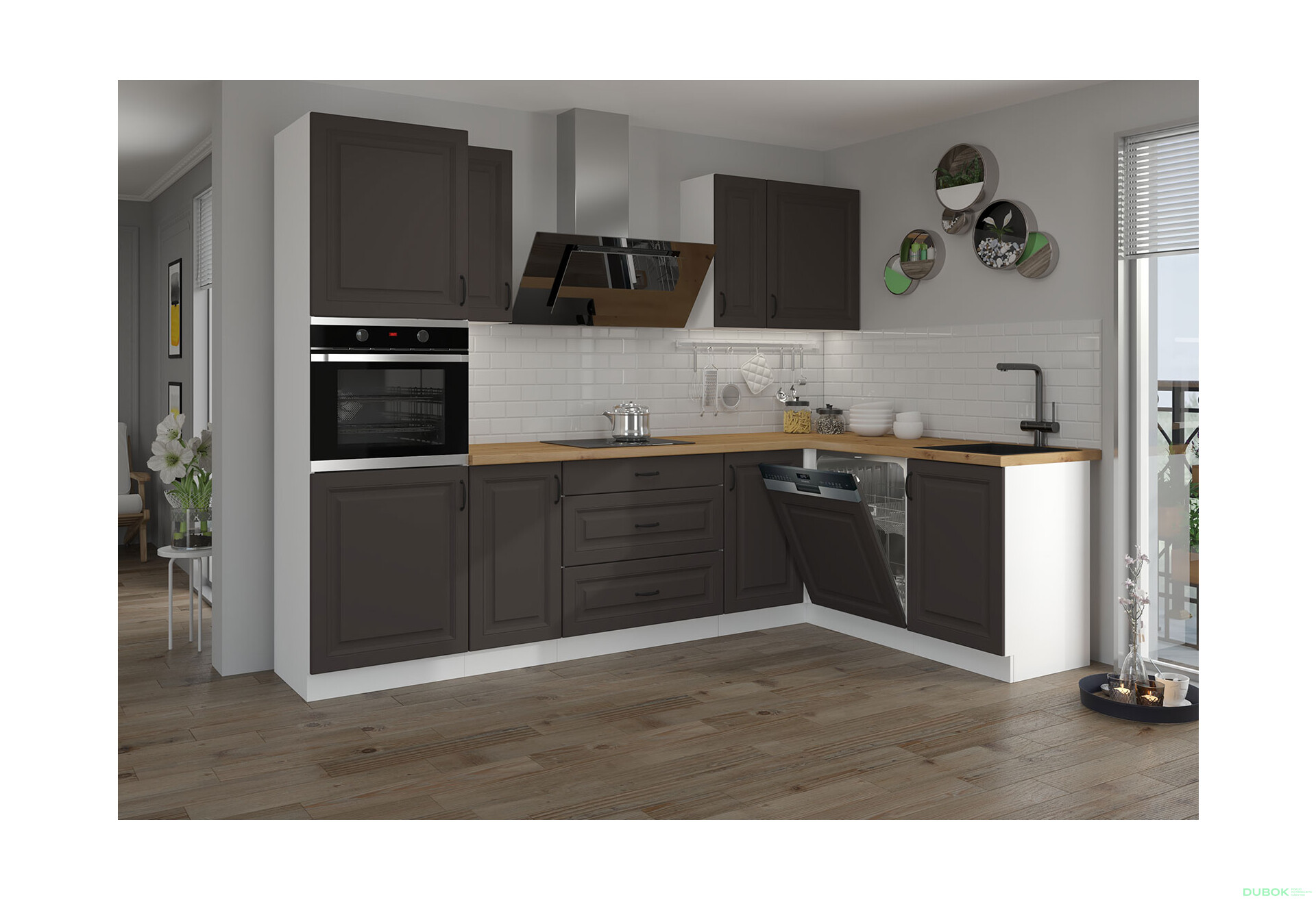 Fotografia 9 - Modulárna kuchyňa Stilo biely / grafit