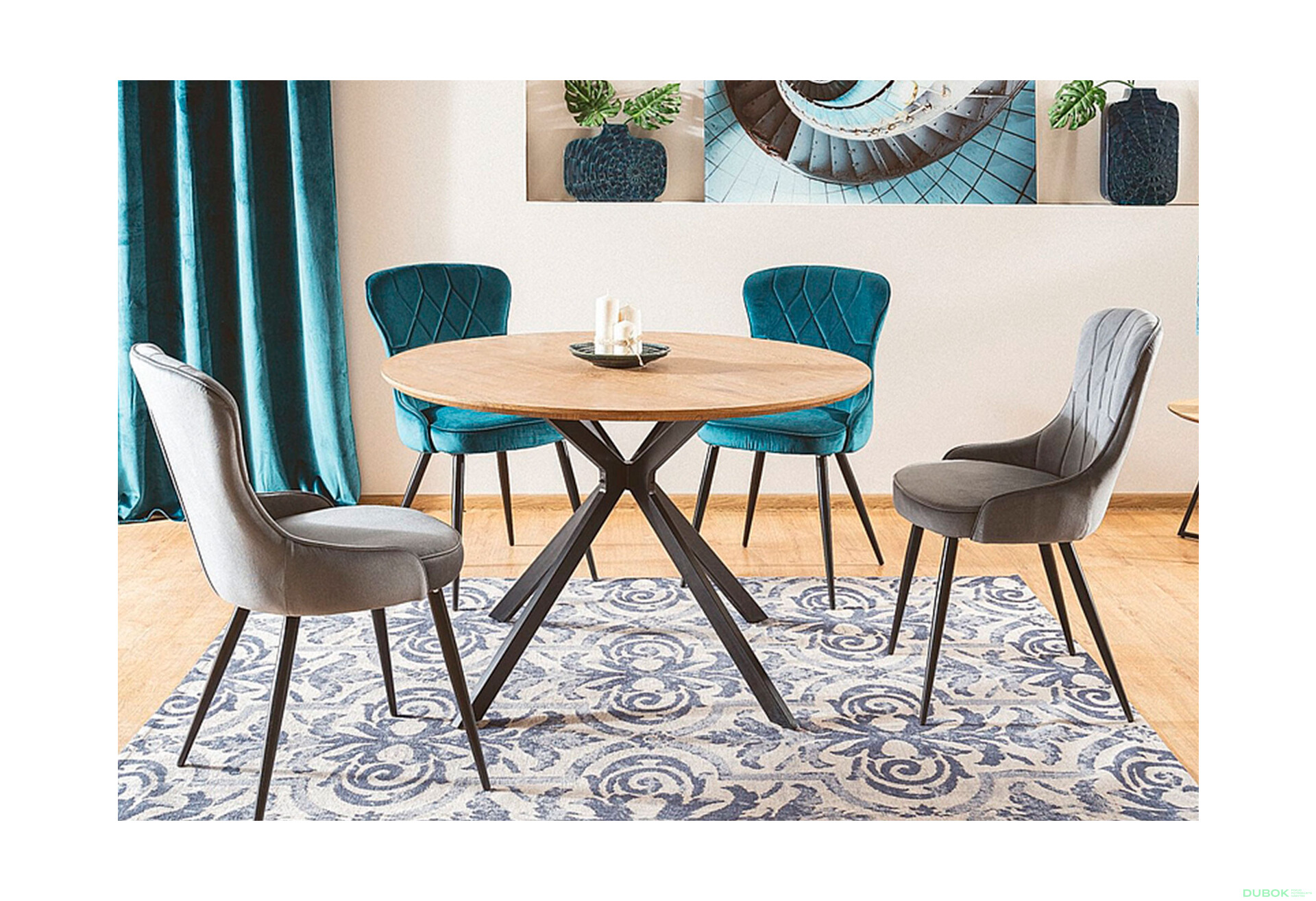 Fotografia 3 - Stolička Lotus Velvet šedý Bluvel 14, kov čierna matná