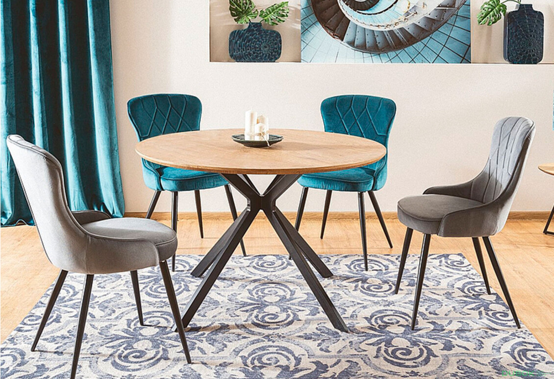 Fotografia 3 - Stolička Lotus Velvet šedý Bluvel 14, kov čierna matná