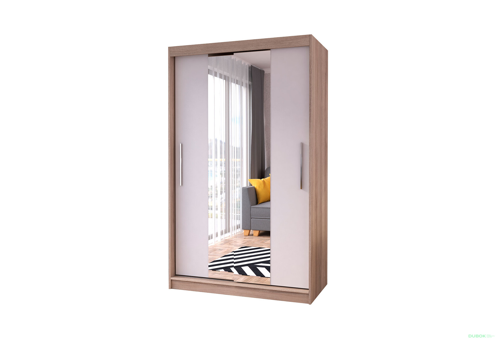 Fotografia 1 - Skriňa Neomi 01 so zrkadlom dub sonoma / biely