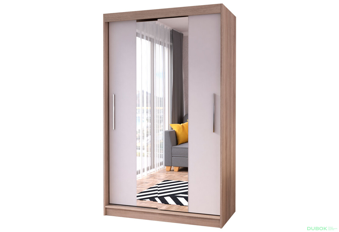 Skriňa Neomi 01 so zrkadlom dub sonoma / biely