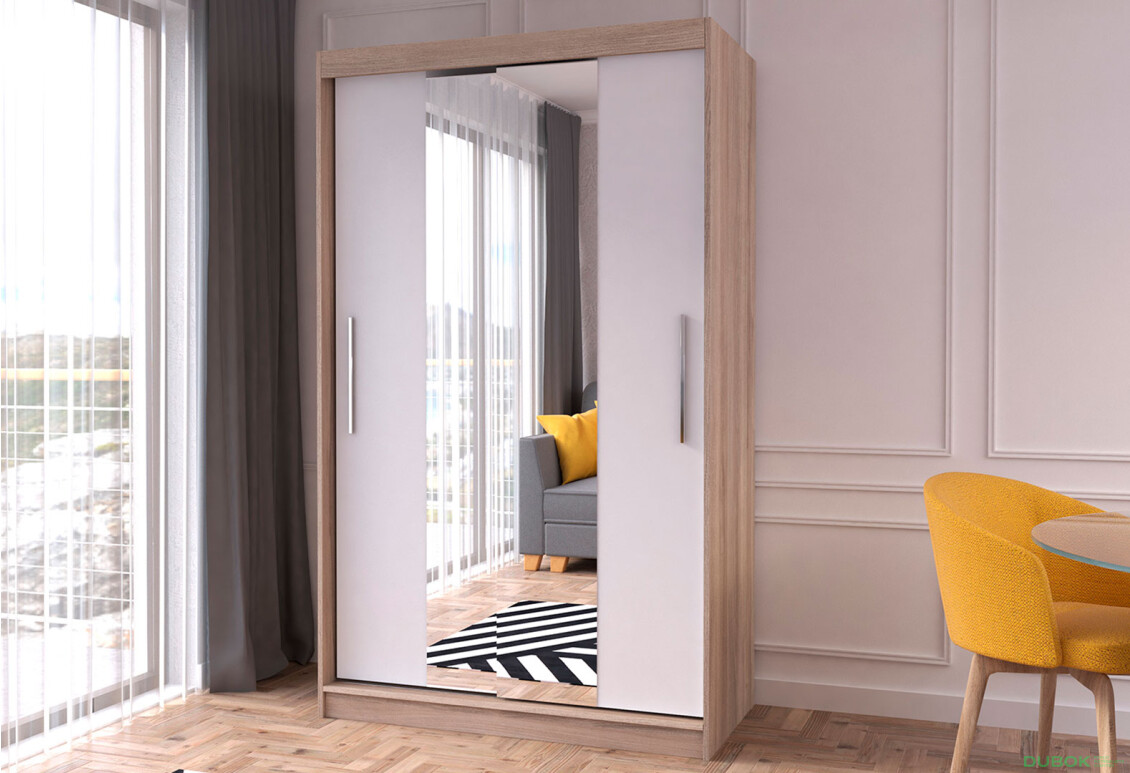 Fotografia 2 - Skriňa Neomi 01 so zrkadlom dub sonoma / biely