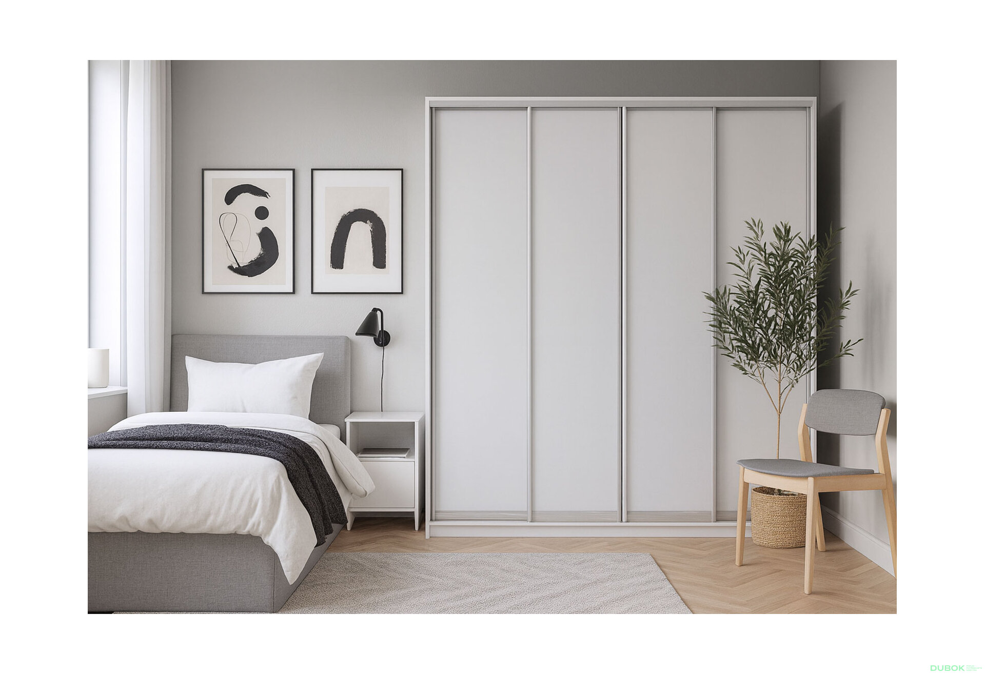 Fotografia 4 - Skriňa 4D 2400x600x2400, 4 DTD, biela AL