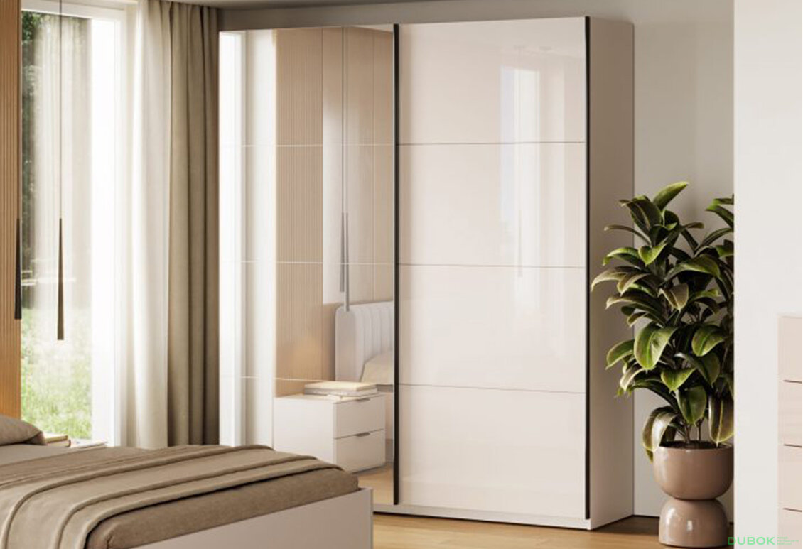 Fotografia 2 - Skriňa s posuvnými dverami 2.0х2.4m (Dvere kašmírový lesk/Zrkadlo) Lori